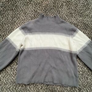 Grey with white stripped sweater, size s/m